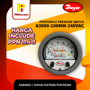 Dwyer A3000-100MM-240VAC Photohelic Pressure Switch